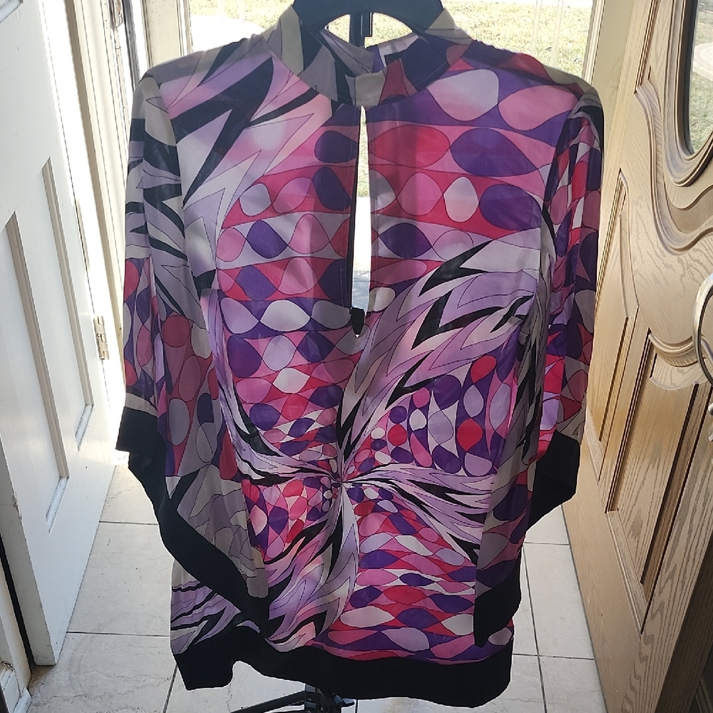 bebe Pink and Purple Geometric Mini Dress